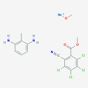 molecular formula C17H16Cl4N3NaO3 B008581 sodium;methanolate;2-methylbenzene-1,3-diamine;methyl 2,3,4,5-tetrachloro-6-cyanobenzoate CAS No. 106276-79-3