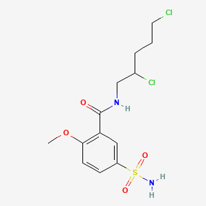 molecular formula C13H18Cl2N2O4S B8581028 5-(Aminosulphonyl)-N-(2,5-dichloropentyl)-2-methoxybenzamide CAS No. 67833-50-5