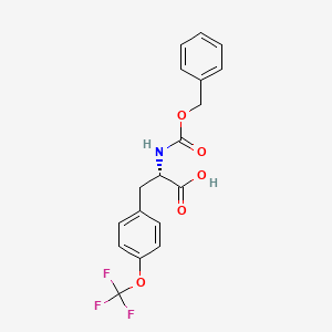 molecular formula C18H16F3NO5 B8581043 N-[(Benzyloxy)carbonyl]-O-(trifluoromethyl)-L-tyrosine CAS No. 656829-68-4