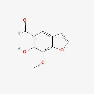 molecular formula C10H8O4 B8581086 6-Hydroxy-7-methoxybenzofuran-5-carbaldehyde 
