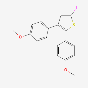 molecular formula C18H15IO2S B8581181 5-Iodo-2,3-bis(4-methoxyphenyl)thiophene CAS No. 88149-81-9