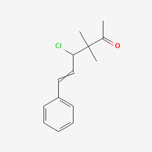 molecular formula C14H17ClO B8581182 4-Chloro-3,3-dimethyl-6-phenylhex-5-en-2-one CAS No. 88438-08-8