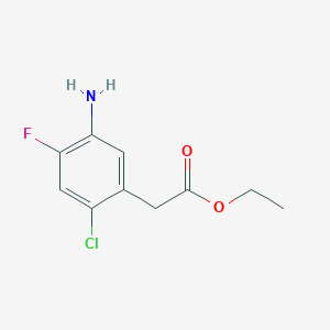 molecular formula C10H11ClFNO2 B8581216 Ethyl 2-(5-amino-2-chloro-4-fluorophenyl)acetate 