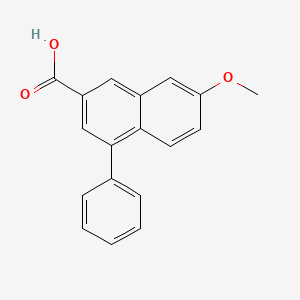 molecular formula C18H14O3 B8581240 7-Methoxy-4-phenylnaphthalene-2-carboxylic acid CAS No. 132725-90-7