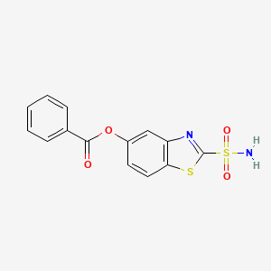 molecular formula C14H10N2O4S2 B8581320 2-Sulfamoyl-1,3-benzothiazol-5-yl benzoate CAS No. 88515-20-2