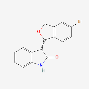 molecular formula C16H10BrNO2 B8581378 3-(5-Bromo-2-benzofuran-1(3H)-ylidene)-1,3-dihydro-2H-indol-2-one CAS No. 612851-30-6