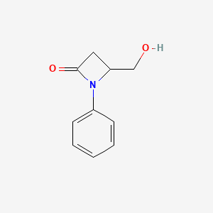 molecular formula C10H11NO2 B8581496 4-(Hydroxymethyl)-1-phenyl-2-azetidinone 