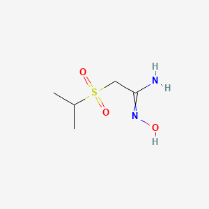 molecular formula C5H12N2O3S B8581579 N'-hydroxy-2-propan-2-ylsulfonylethanimidamide CAS No. 175201-92-0