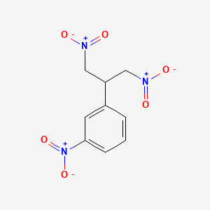 molecular formula C9H9N3O6 B8581588 Benzene, 1-nitro-3-[2-nitro-1-(nitromethyl)ethyl]- CAS No. 852159-31-0