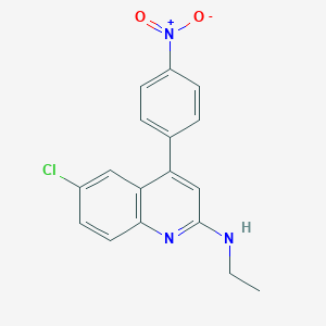 molecular formula C17H14ClN3O2 B8581646 6-Chloro-2-ethylamino 4-(4-nitrophenyl)quinoline 