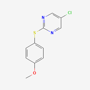 molecular formula C11H9ClN2OS B8581794 5-Chloro-2-(4-methoxyphenylthio)pyrimidine 