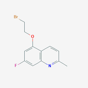 molecular formula C12H11BrFNO B8581797 5-(2-Bromoethoxy)-7-fluoro-2-methylquinoline CAS No. 420787-26-4