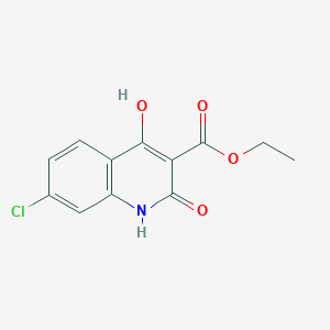 molecular formula C12H10ClNO4 B8581853 Ethyl 7-chloro-4-hydroxy-2-oxo-1,2-dihydro-quinoline-3-carboxylate 