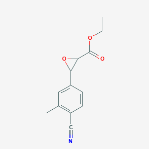 molecular formula C13H13NO3 B8581914 Ethyl 3-(4-cyano-3-methylphenyl)oxirane-2-carboxylate 