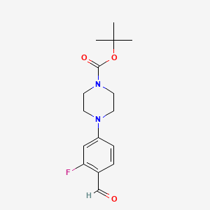 molecular formula C16H21FN2O3 B8581947 Tert-butyl 4-(3-fluoro-4-formylphenyl)piperazine-1-carboxylate 