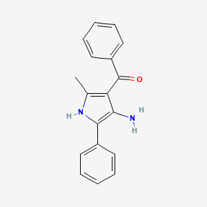 molecular formula C18H16N2O B8582119 (4-amino-2-methyl-5-phenyl-1H-pyrrol-3-yl)-phenylmethanone CAS No. 56464-40-5