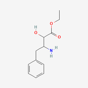 molecular formula C12H17NO3 B8582401 Ethyl 3-amino-2-hydroxy-4-phenylbutanoate 