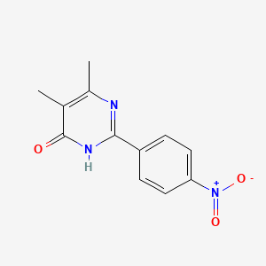 molecular formula C12H11N3O3 B8582404 5,6-dimetyl-2-(4-nitrophenyl)-4-(3H)-pyrimidinone 
