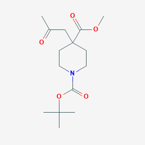 molecular formula C15H25NO5 B8582421 1-Tert-butyl 4-methyl 4-(2-oxopropyl)piperidine-1,4-dicarboxylate 