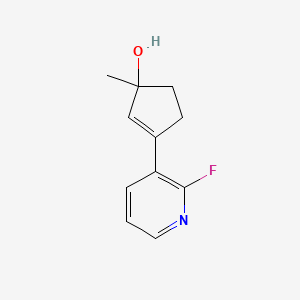 molecular formula C11H12FNO B8582425 3-(2-Fluoropyridin-3-yl)-1-methylcyclopent-2-enol 