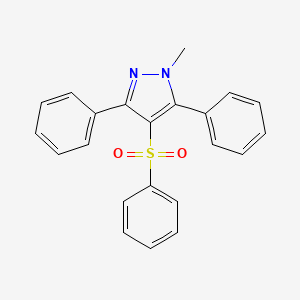 molecular formula C22H18N2O2S B8582454 4-(Benzenesulfonyl)-1-methyl-3,5-diphenyl-1H-pyrazole CAS No. 60628-14-0