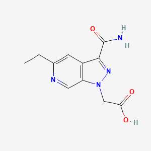 molecular formula C11H12N4O3 B8582696 (3-Carbamoyl-5-ethyl-pyrazolo[3,4-c]pyridin-1-yl)-acetic acid 