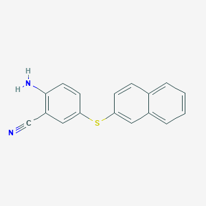 molecular formula C17H12N2S B8582706 2-Amino-5-(naphth-2-ylthio)benzonitrile 