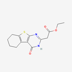 molecular formula C14H16N2O3S B8582756 Ethyl (4-hydroxy-5,6,7,8-tetrahydro[1]benzothieno[2,3-d]pyrimidin-2-yl)acetate 