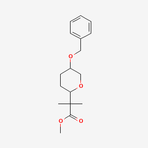 molecular formula C17H24O4 B8582766 methyl 2-(5-(benzyloxy)tetrahydro-2H-pyran-2-yl)-2-methylpropanoate 