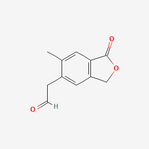 molecular formula C11H10O3 B8582796 (6-Methyl-1-oxo-1,3-dihydro-2-benzofuran-5-yl)acetaldehyde 
