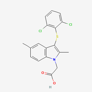 molecular formula C18H15Cl2NO2S B8582844 3-[(2,6-Dichlorophenyl)thio]-2,5-dimethyl-1H-indole-1-acetic acid CAS No. 628736-81-2