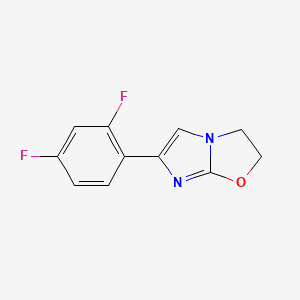 molecular formula C11H8F2N2O B8582854 6-(2,4-Difluorophenyl)-2,3-dihydroimidazo[2,1-b]oxazole 