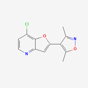 molecular formula C12H9ClN2O2 B8582872 7-Chloro-2-(3,5-dimethylisoxazol-4-yl)furo[3,2-b]pyridine 