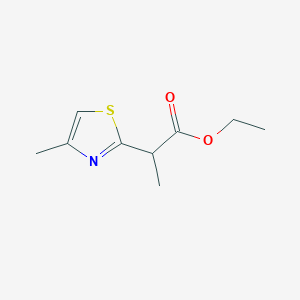 molecular formula C9H13NO2S B8582874 Ethyl 2-(4-methyl-1,3-thiazol-2-yl)propanoate 