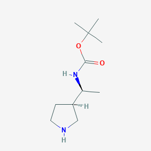 molecular formula C11H22N2O2 B8582937 (3R,1S)-3-(1-(t-butoxycarbonylamino)ethyl)pyrrolidine CAS No. 107258-92-4