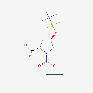 molecular formula C16H31NO4Si B8583054 (2S,4R)-N-tert-butoxycarbonyl-4-tert-butyl-dimethylsiloxy-2-formylpyrrolidine 