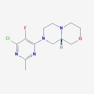 molecular formula C12H16ClFN4O B8583111 4-[(9aS)-octahydropyrazino[2,1-c][1,4]oxazin-8-yl]-6-chloro-5-fluoro-2-methylpyrimidine 
