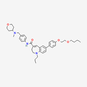 molecular formula C39H51N3O4 B8583114 7-[4-(2-butoxyethoxy)phenyl]-1-propyl-N-[4-[[N-methyl-N-(tetrahydropyran-4-yl)amino]methyl]phenyl]-2,3-dihydro-1H-1-benzazepine-4-carboxamide CAS No. 313740-83-9