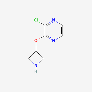 molecular formula C7H8ClN3O B8583214 2-(Azetidin-3-yloxy)-3-chloropyrazine 