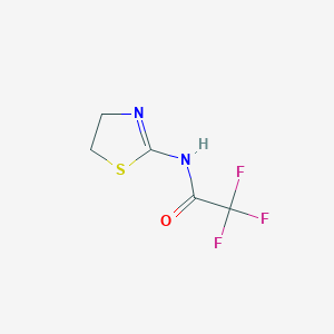 molecular formula C5H5F3N2OS B8583317 2,2,2-trifluoro-N-(thiazolidin-2-ylidene)acetamide 