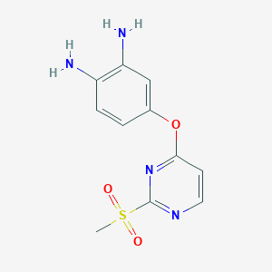 molecular formula C11H12N4O3S B8583382 4-(2-Methanesulfonyl-pyrimidin-4-yloxy)-benzene-1,2-diamine 