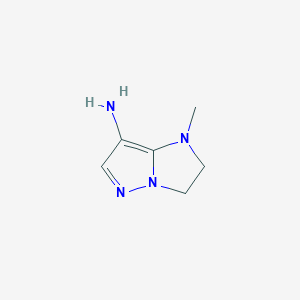 molecular formula C6H10N4 B8583407 1-methyl-2,3-dihydro-1H-pyrazolo[1,5-a]imidazol-7-amine 