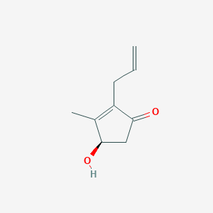 molecular formula C9H12O2 B8583412 (R)-4-hydroxy-3-methyl-2-(2-propenyl)-2-cyclopenten-1-one CAS No. 54225-47-7