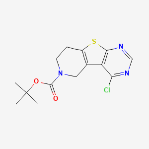 molecular formula C14H16ClN3O2S B8583425 tert-Butyl 4-chloro-7,8-dihydropyrido[3',4':4,5]thieno[2,3-d]pyrimidine-6(5H)-carboxylate 