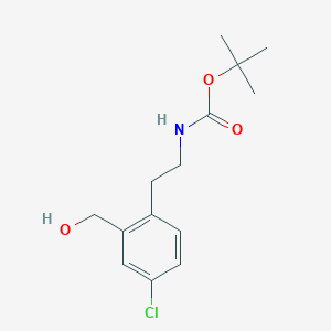 molecular formula C14H20ClNO3 B8583460 2-(Tert-butoxycarbonylaminoethyl)-5-chlorobenzyl alcohol 