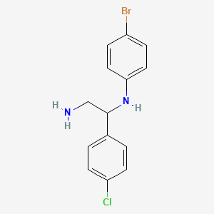 molecular formula C14H14BrClN2 B8583469 N1-(4-bromophenyl)-1-(4-chlorophenyl)ethane-1,2-diamine 
