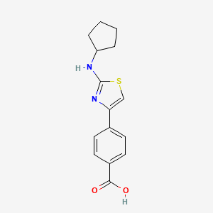 4-[2-(Cyclopentylamino)-1,3-thiazol-4-yl]benzoic acid