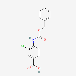 molecular formula C15H12ClNO4 B8583561 4-Benzyloxycarbonylamino-3-chlorobenzoic acid 