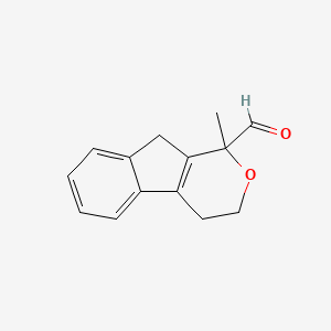 molecular formula C14H14O2 B8583584 1-Methyl-1,3,4,9-tetrahydroindeno[2,1-c]pyran-1-carbaldehyde CAS No. 52001-40-8