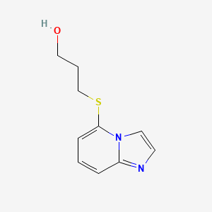 molecular formula C10H12N2OS B8583587 5-[3-(Hydroxy)propylthio]imidazo[1,2-a]pyridine 